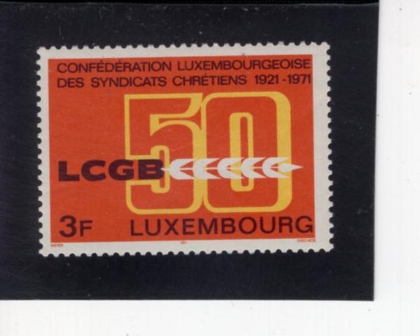 LUXEMBOURG(����θ�ũ)-#502-3fr-CHRISTIAN WORKERS UNION, 50TH ANNIV.(�⵶�� �뵿�� ���� 50�ֳ�)-1971.5.3��