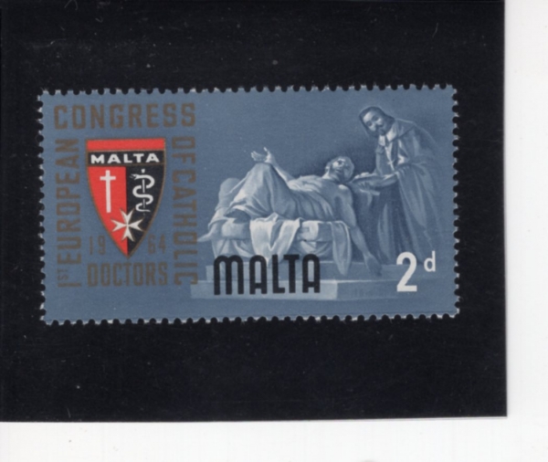 MALTA(��Ÿ)-#300-2p-NICOLA COTTONER ATTENDING SICK MAN AND CONGRESS EMBLEM(���ݶ� ����ʰ� ���� ����� ġ��)-1964.9.8��