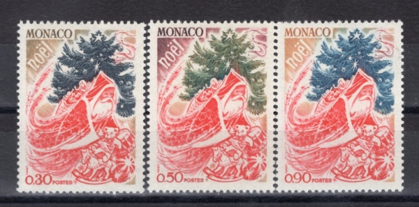 MONACO(����)-#821~3(3��)-FATHER CHRISTMAS(��ŸŬ�ν�)-1972.1.18��