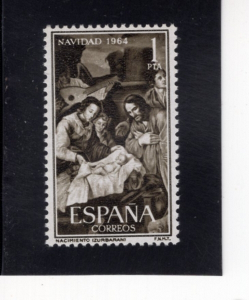 SPAIN(������)-#1279-1p-NATIVITY BY FRANCISCO DE ZURBARAN(�����ý��� �� �����ٶ��� ���� ź��)-1964.12.4��