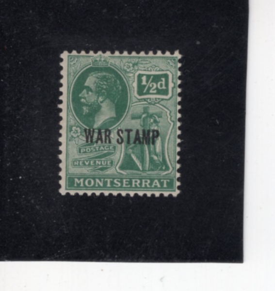 MONTSERRAT(�󼼶�Ʈ)-#MR2-1/2p-KING GEORGE V AND SYMBOL OF THE COLONY(���� 5��, ��Ʈ����Ʈ �Ĺ����� ��¡)-1918��