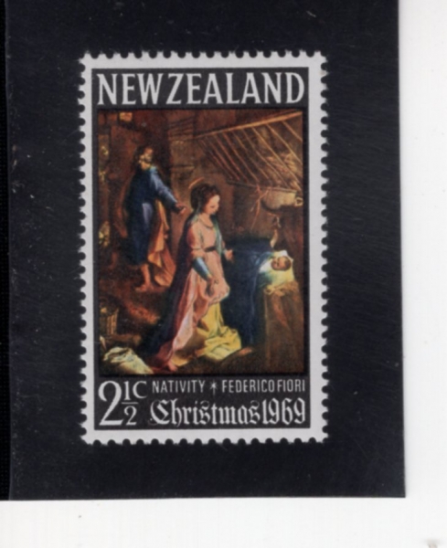 NEW ZEALAND(��������)-#429-2 1/2p-NATIVITY, BY FEDERICO FLORI(�䵥���� �ٷ�ġ�� ź��)-1969.10.1��