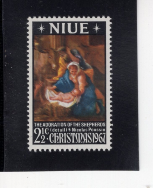 NIUE(�Ͽ쿡)-#120-2 1/2c-ADORATION OF THE SHEPHERDS, BY POUSSIN(���ݶ� Ǫ���� ���ڵ��� ���)-1967.10.3��