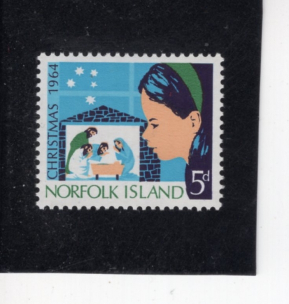 NORFOLK ISLAND(���� ��)-#68-5p-CHILD LOOKING AT NATIVITY SCENE(���� ����� ���� ����)-1964.11.9��