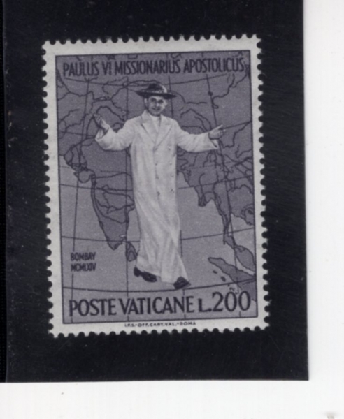 VATICAN CITY(��Ƽĭ �ñ�)-#403-200 I-POPE PAUL VI AND MAP OF INDIA AND SOUTHEAST ASIA(��Ȳ �ٿ��� 6��, �ε� ����)-1964.12.2��