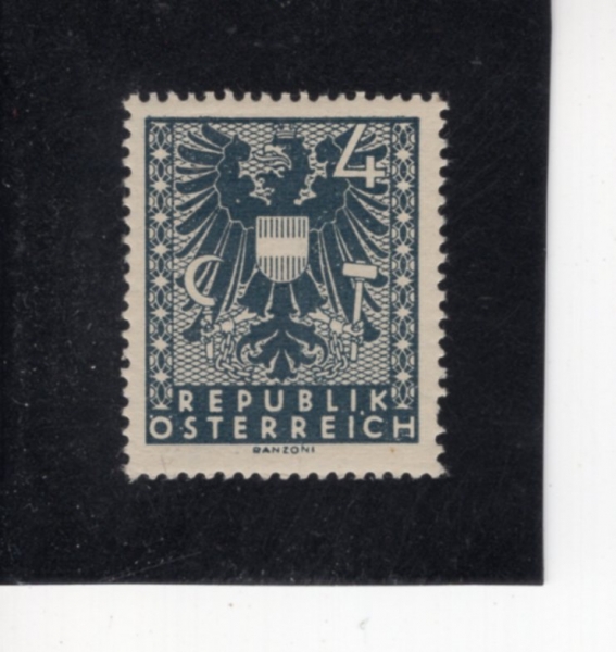 AUSTRIA(����Ʈ����)-#433-4pf-COAT OF ARMS(����Ʈ���� ��ȭ�� ����)-1945.7.3��