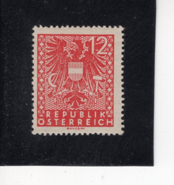 AUSTRIA(����Ʈ����)-#438-12pf-COAT OF ARMS(����Ʈ���� ��ȭ�� ����)-1945.7.3��