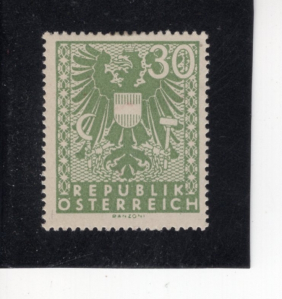 AUSTRIA(����Ʈ����)-#442-30pf-COAT OF ARMS(����Ʈ���� ��ȭ�� ����)-1945.7.3��