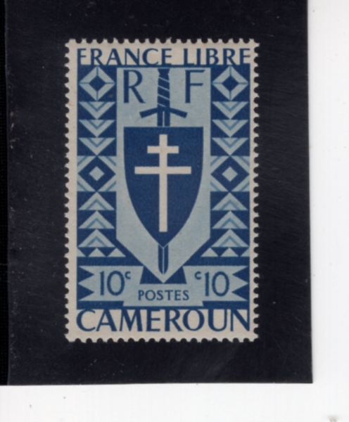 CAMEROUN(ī�޷�)-#283-10c-LORRAINE CROSS AND JOAN OF ARC SHIELD(�η� ���ڰ�, �ܴٸ�ũ�� ����)-1941��