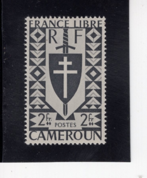 CAMEROUN(ī�޷�)-#290-2fr-LORRAINE CROSS AND JOAN OF ARC SHIELD(�η� ���ڰ�, �ܴٸ�ũ�� ����)-1941��