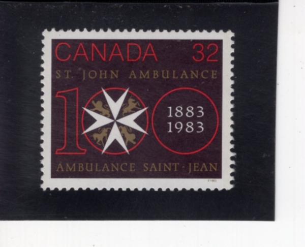 CANADA(ĳ����)-#980-32c-ST. JOHN AMBULANCE CENTENARY(����Ʈ �� ���޴�)-1983.6.3��