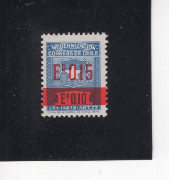 CHILE(ĥ��)-#RA4-15c on 10c-CHILEAN ARMS(ĥ���� ����)-1971��