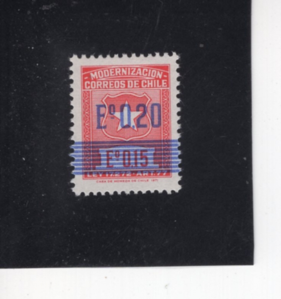 CHILE(ĥ��)-#RA7-20c on 15c-CHILEAN ARMS(ĥ���� ����)-1972��