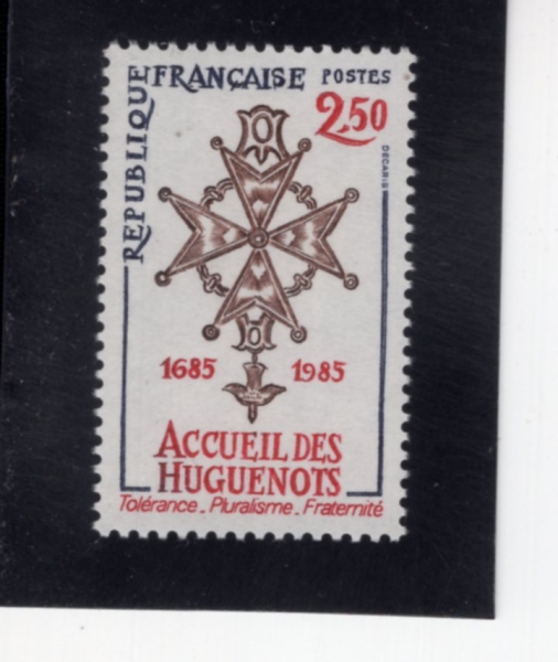 FRANCE(������)-#1983-2.50fr-HUGUENOT CROSS(���׳� ���ڰ�)-1985.8.31��