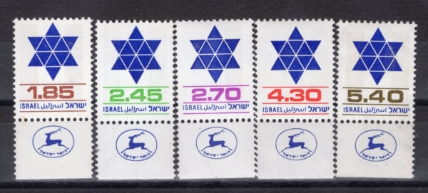 ISRAEL(�̽���)-TAB-#A243(5��)-STAR OF DAVID(������ ��)-1975~80��