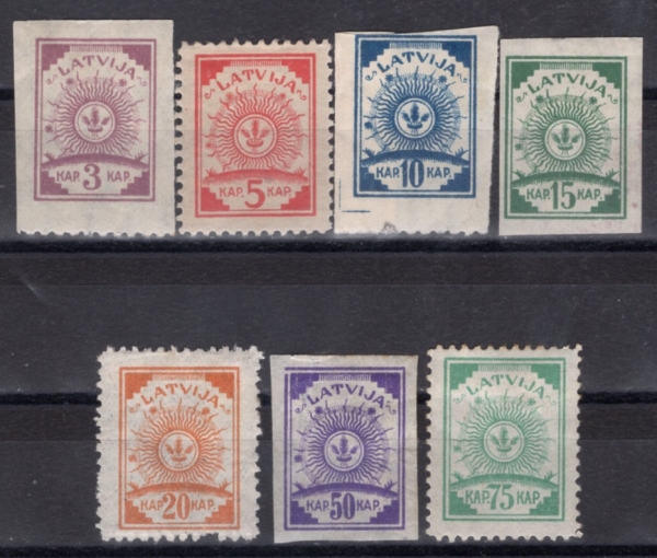 LATVIA(��Ʈ���)-#A1(7��)-COAT OF ARMS(��Ʈ��� ��ȭ���� ����)-1919��