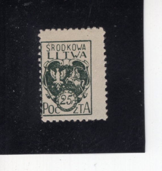 CENTRAL LITHUANIA(�߾� �����ƴϾ� ��ȭ��)-#2-25f-COAT OF ARMS(�߾� �����ƴϾ� ��ȭ���� ����)-1921�� 