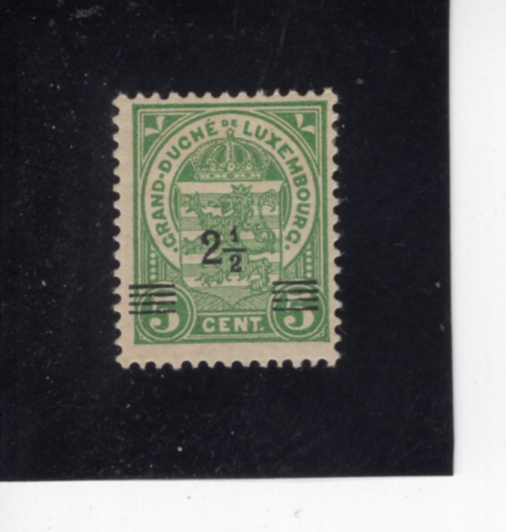 LUXEMBOURG(����θ�ũ)-#112-2 1/2c on 5c-COAT OF ARMS(����θ�ũ�� ����)-1918��