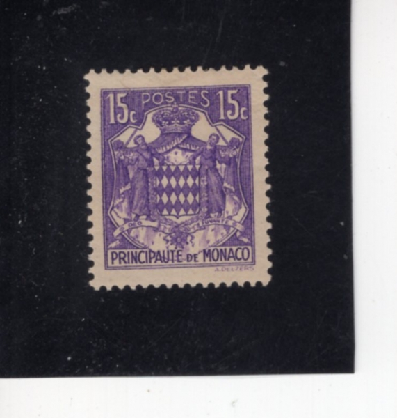 MONACO(����)-#150-15c-GRIMALDI FAMILY COAT OF ARMS(�׸����� ���� ����)-1937��