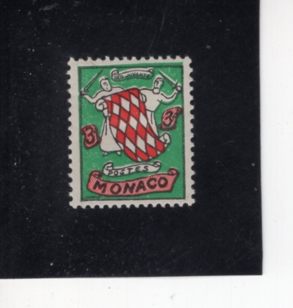 MONACO(����)-#317-3fr-GRIMALDI FAMILY COAT OF ARMS(�׸����� ���� ����)-1954.4.12��