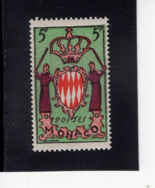 MONACO(����)-#318-5fr-GRIMALDI FAMILY COAT OF ARMS(�׸����� ���� ����)-1954.4.12��