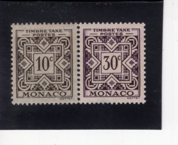 MONACO(����)-#J28~9(2��)-POSTAGE DUE STAMPS(���� ��� ���� ��ǥ)-1946��