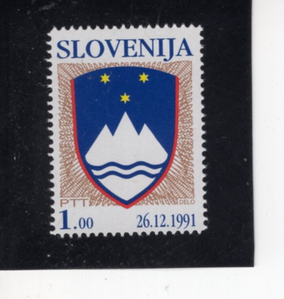 SLOVENIA(���κ��Ͼ�)-#101-1t-NATIONAL ARMS(���κ��Ͼ� ����)-1991.12.26��