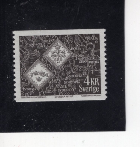 SWEDEN(������)-#754-4k-BLOOD-MONEY COINS AND OLD MAP OF SWEDEN(������Ӵ�, �� ������ ����)-1971��