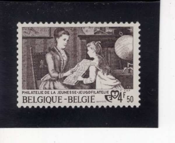 BELGIUM(���⿡)-#1000-4.50fr-MOTHER AND DAUGHTER WITH ALBUM, BY CONSTANT CAP(���, �ܽ�źƮ ĸ ����)-1977.10.15��