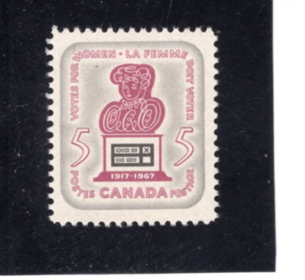CANADA(ĳ����)-#470-5c-SYMBOLIC WOMAN AND BALLOT(��¡���� ����, ��ǥ����)-1967.5.24��