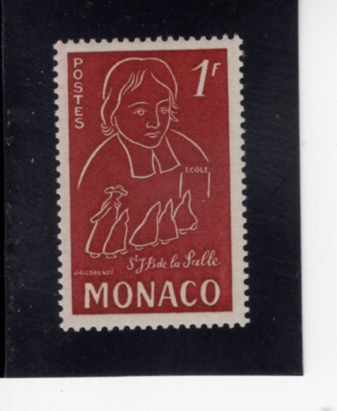 MONACO(����)-#309-1fr-JEAN BAPTISTE DE LA SALLE(��-��Ƽ��Ʈ �� �� ��)-1954.4.12��