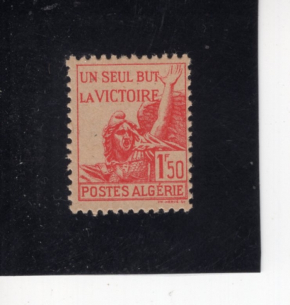ALGERIA(������)-#164-1.50fr-\"ONE AIM ALONE\"(�� ���� ��ǥ, �¸�)-1943��