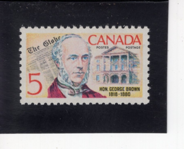 CANADA(ĳ����)-#484-5c-GEORGE BROWN, \"GLOBE\" FRONT PAGE AND LEGISLATURE, PRINCE EDWARD ISLAND(���� ����, �۷κ�, �Թ���)-1968.8.21��