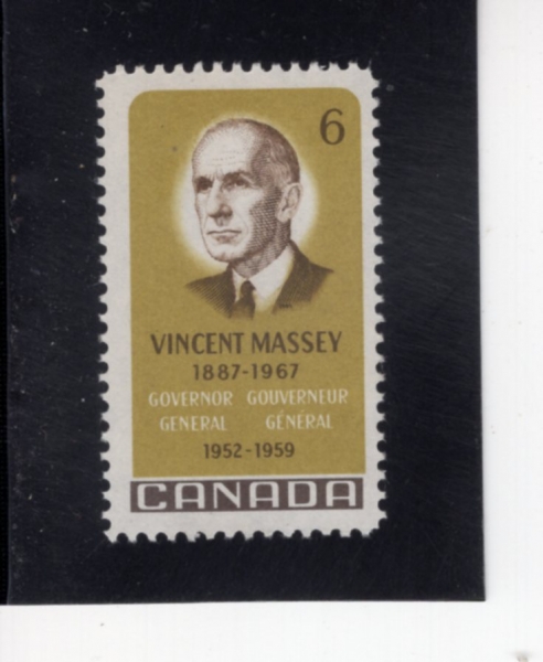 CANADA(ĳ����)-#491-6c-VINCENT MASSEY(��Ʈ �Ž�)-1969.2.20��