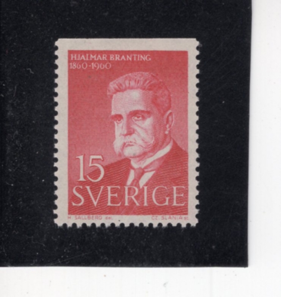 SWEDEN(������)-#566-15o-HJALMAR BRANTING(Į ������ �����)-1960.11.23��