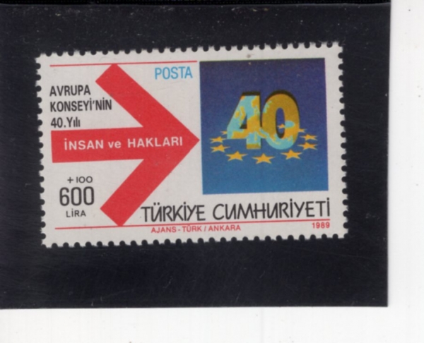 TURKEY(Ƣ��Ű��)-#B228-600+100 I-COUNCIL OF EUROPE, 40TH ANNIV.(���� ����ȸ)-1989.5.5��