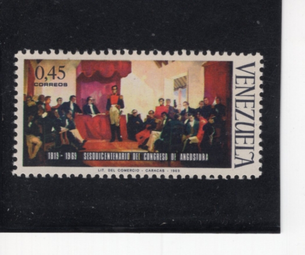 VENEZUELA(���׼�����)-#933-45c-BOLIVAR ADDRESSING CONGRESS OF ANGOSTURA(�����ٸ�, �Ӱ������� ��ȸ ����)-1969.2.15��