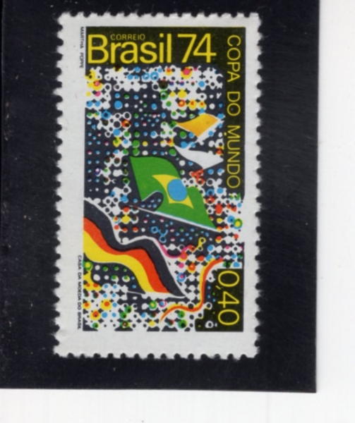 BRAZIL(�����)-#1356-40c-FLAGS OF BRAZIL AND GERMANY(�����, ���� ����)-1974.8.5��