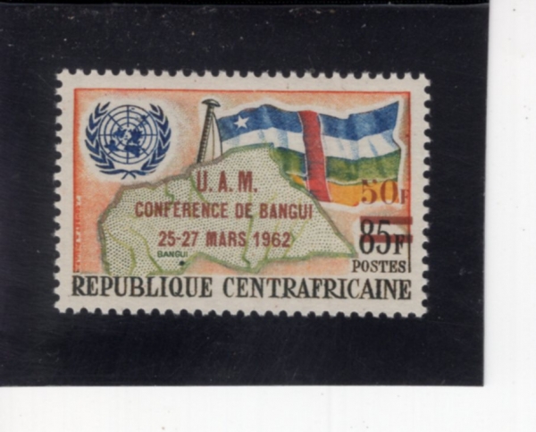CENTRAL AFRICAN REPUBLIC(�߾Ӿ�����ī ��ȭ��)-#18-50fr on 85fr-FLAG, MAP, AND UN EMBLEM(����, ����, ���� ������)-1962.3.25��