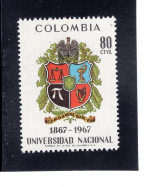 COLOMBIA(�ݷҺ��)-#783-80c-ARMS OF NATIONAL UNIVERSITY(�ݷҺ�� �������б� ����)-1968.10.29��