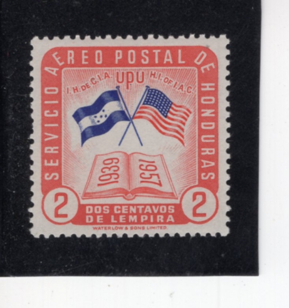 HONDURAS(�µζ�)-#C280-2c-FLAG OF HONDURAS AND US(�µζ�, �̱� ����)-1958.10.2��