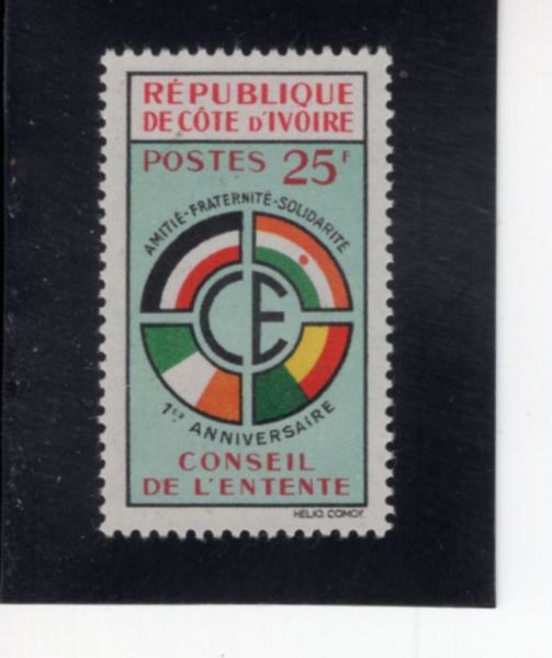 IVORY COAST(���̺��� �ڽ�Ʈ)-#181-25fr-EMBLEM OF THE ENTENTE(����Ʈ ������)-1960.5.29��