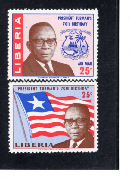 LIBERIA(���̺�����)-#431, C169(2��)-PRES. TUBMAN AND LIBERIAN FLAG(������ �ͺ��, ����)-1965.11.29��