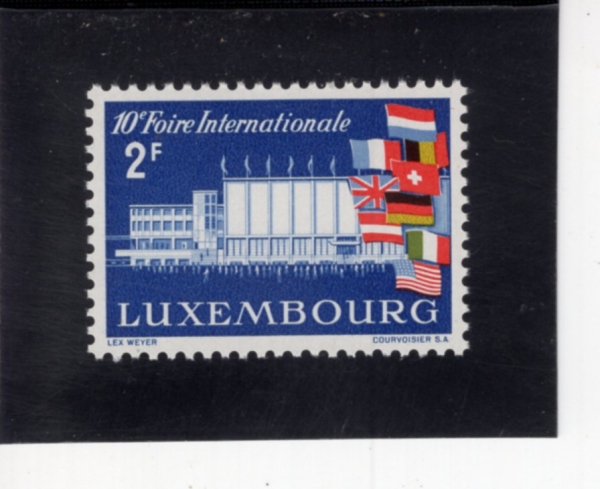 LUXEMBOURG(����θ�ũ)-#332-2fr-FAIR BUILDING AND FLAGS(�ڶ�ȸ, ����)-1958.4.16��