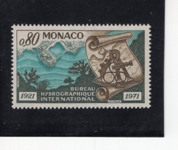MONACO(����)-#804-80c-THEODOLITE, UNDERWATER SCENE AND COAST LINE(�׿�������Ʈ, �ؾ� ���� ���)-1971.9.6��