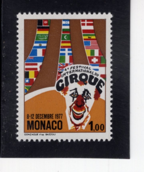 MONACO(����)-#1087-1fr-clown, flags of participants(����, �����ڵ��� ���)-1977.11��