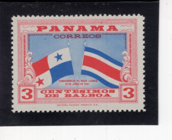 PANAMA(�ĳ��� ���� ����)-#437-3c-FLAGS OF PANAMA AND COSTA RICA(�ĳ���, �ڽ�Ÿ��ī ����)-1961.10.2��