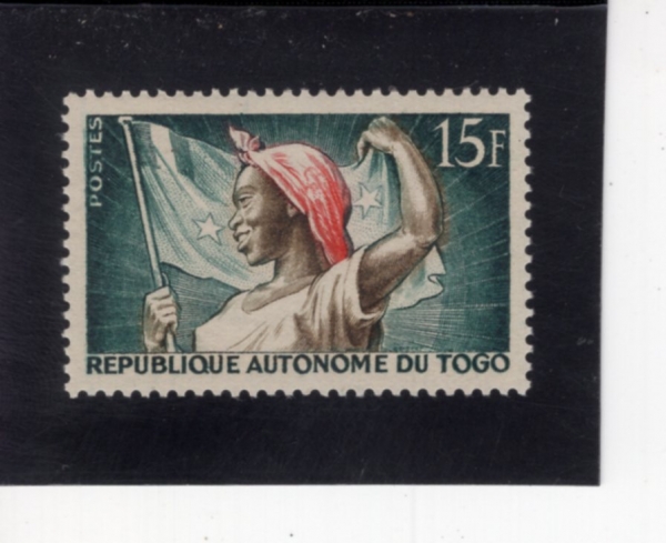TOGO(���)-332-15fr-WOMAN HOLING FLAG(��� ��� �ִ� ����)-1957.6.8��