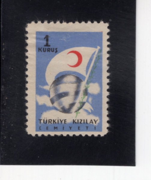 TURKEY(Ƣ��Ű��)-RA164-1k-GLOBE AND FLAG(����, ����)-1954��