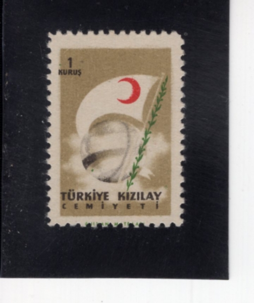TURKEY(Ƣ��Ű��)-RA208-1k-GLOBE AND FLAG(����, ����)-1957��